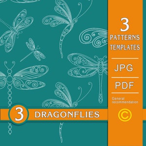 Set Libellen / Quilling Papierkunst / NUR Vorlagen / NUR Muster / Allgemeine Empfehlungen / Video mit Titeln / Sofortiger Download / (0/69)