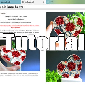 Tutorial Quilling The air lace heart Digital tutorial Demo PDF Art Tutorial Digital Book Pattern Tutorial