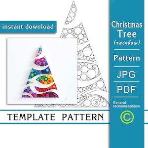 Sapin de Noël/ Art sur papier quilling/ Modèle UNIQUEMENT/ Patron UNIQUEMENT/ Recommandations générales avec une vidéo sous-titrée/Téléchargement instantané/(01/06)