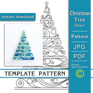 Christmas Tree / Quilling paper art / ONLY Template / ONLY Pattern / General recommendations with a video with subtitles / Instant download image 1