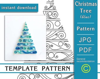 Christmas Tree / Quilling paper art / ONLY Template / ONLY Pattern / General recommendations with a video with subtitles / Instant download