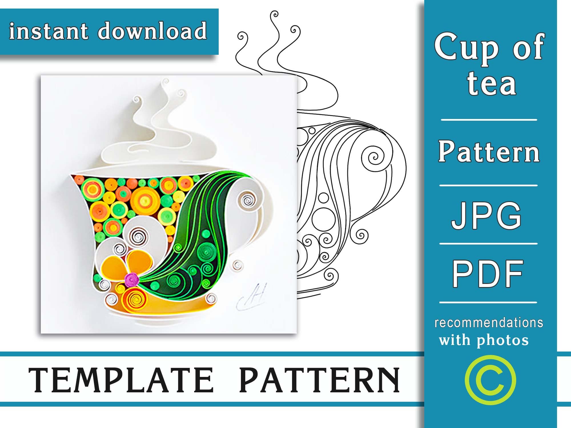 Quilled Cat / Quilling Paper Art / ONLY Template / ONLY Pattern / General  Recommendations With a Video With Subtitles / Instant Download 