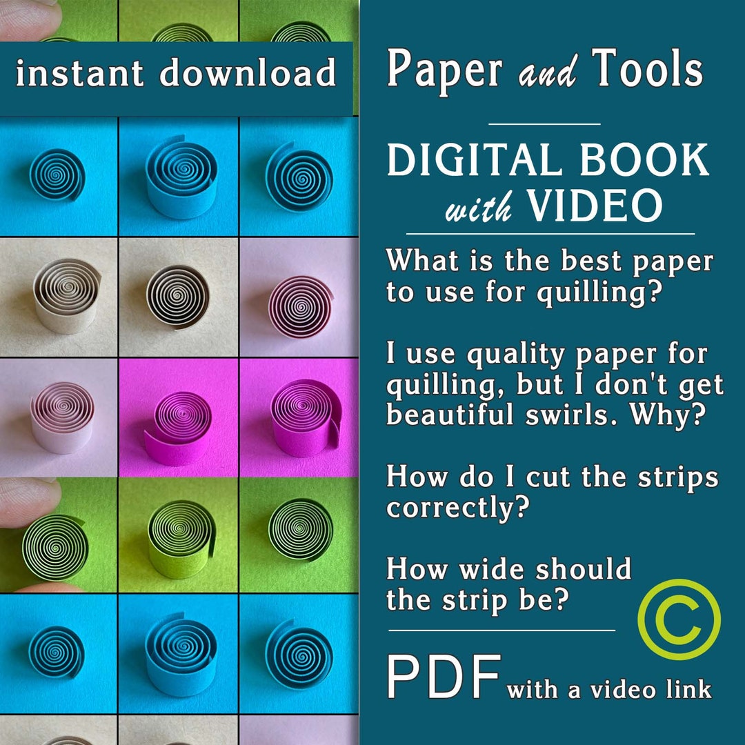 Quilling Paper Art, Digital Book / Tutorial / Video / Paper and Tools