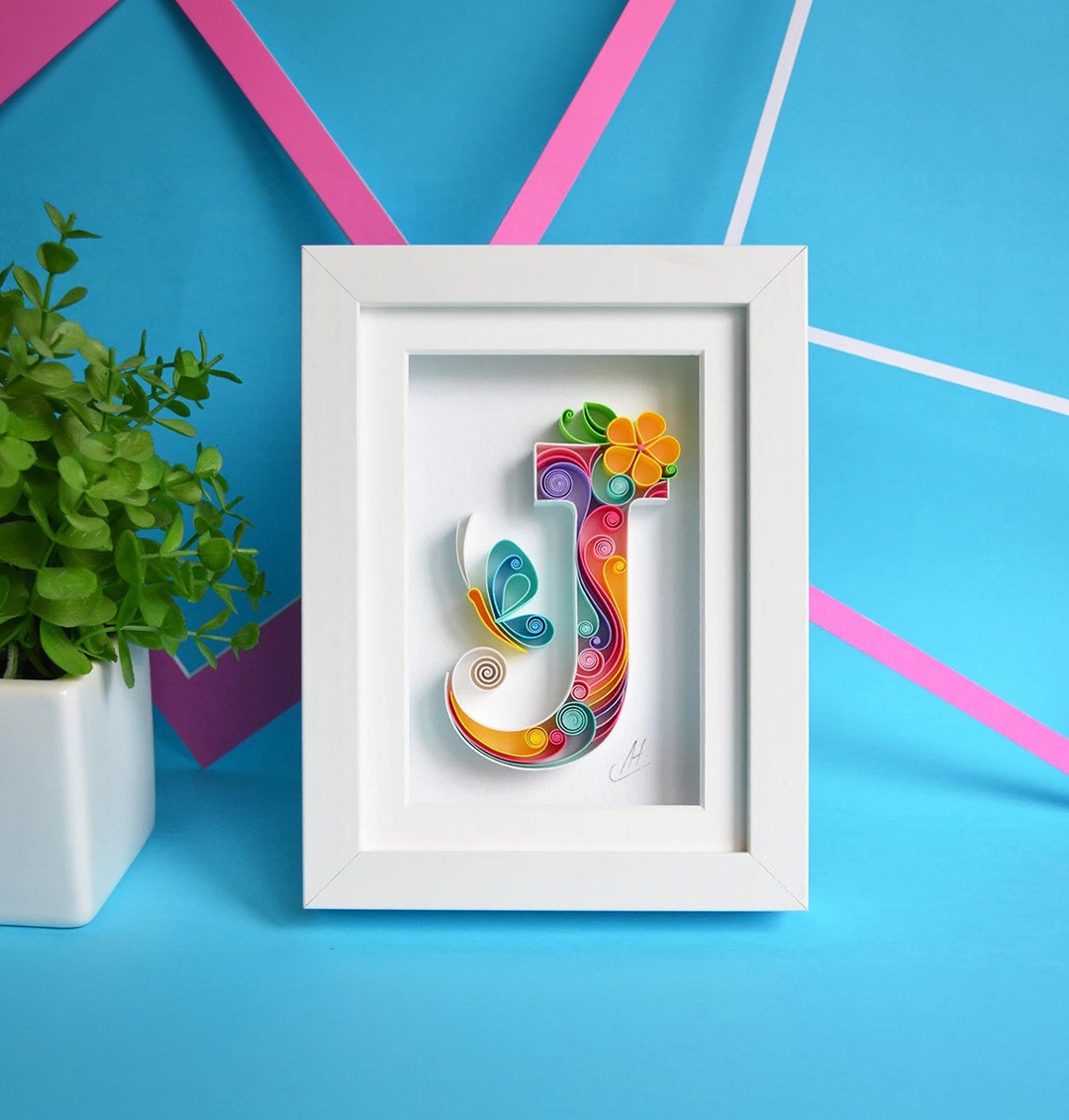 J - Quilling Wall Paper Art - Letter J - Paper Art - Personalized ...