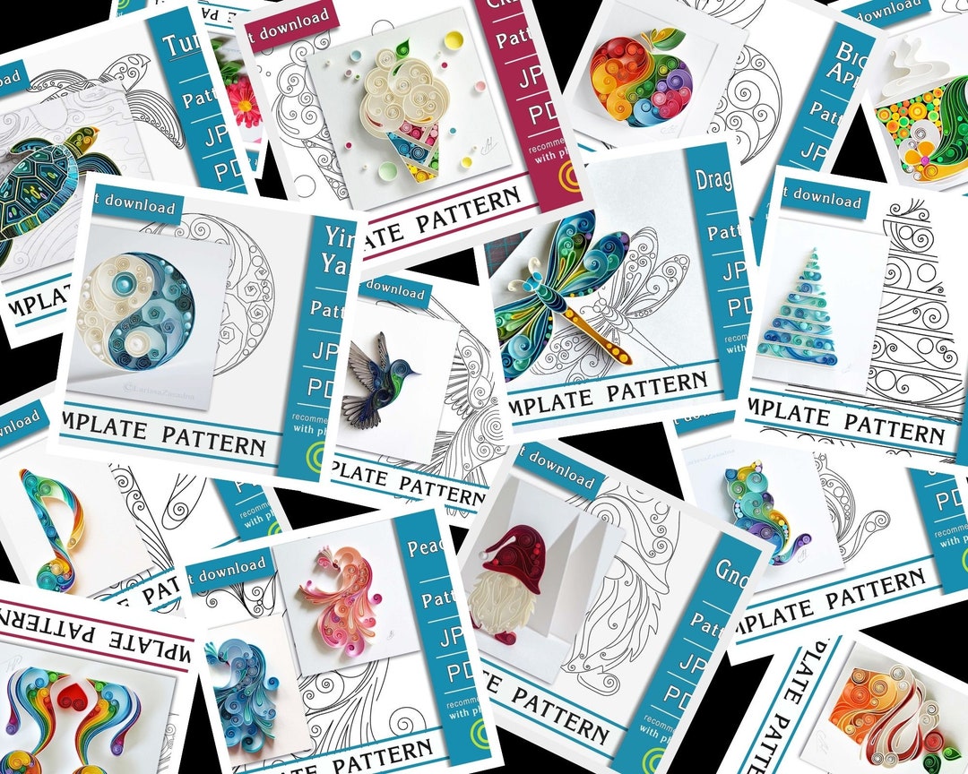 Set 19 Templates / Quilling Paper Art / ONLY 19 Templates / ONLY 19 ...
