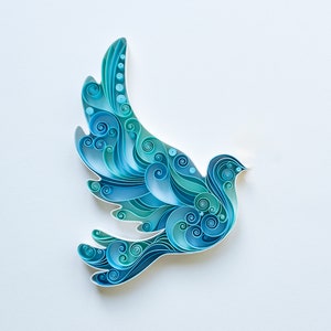 Pigeon / Bird / Quilling paper art / Framed art / Home wall decor image 1