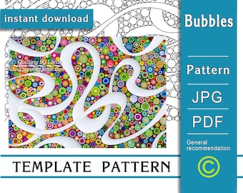 Bubbles / Quilling paper art / ONLY Template / ONLY Pattern / General recommendations with a video with subtitles / Instant download