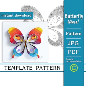 Schmetterling / Quilling Papierkunst / NUR Vorlage / NUR Muster / Allgemeine Empfehlungen mit einem Video mit Titeln / Sofort-Download/(0/70)