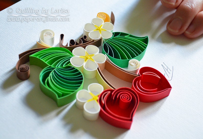 Quilling wall art Paper quilling art Love Heart Quilling paper Etsy