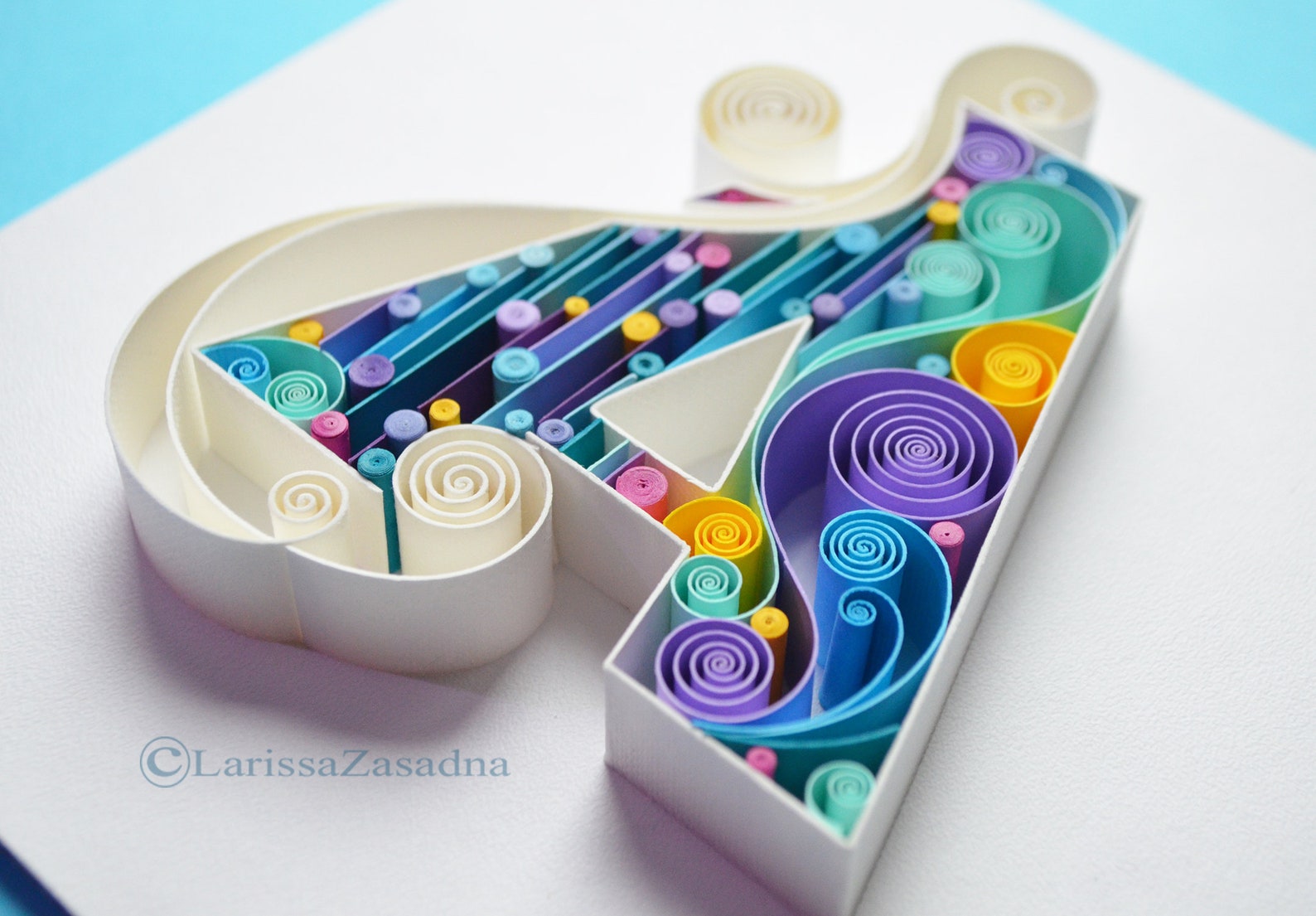 A Quilling Wall Paper Art Custom Paper Art Letter A Etsy