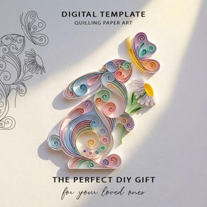Easter Bunny Quilling Pattern – Template with Video Instructions (PDF, JPG) Instant Download 0/90