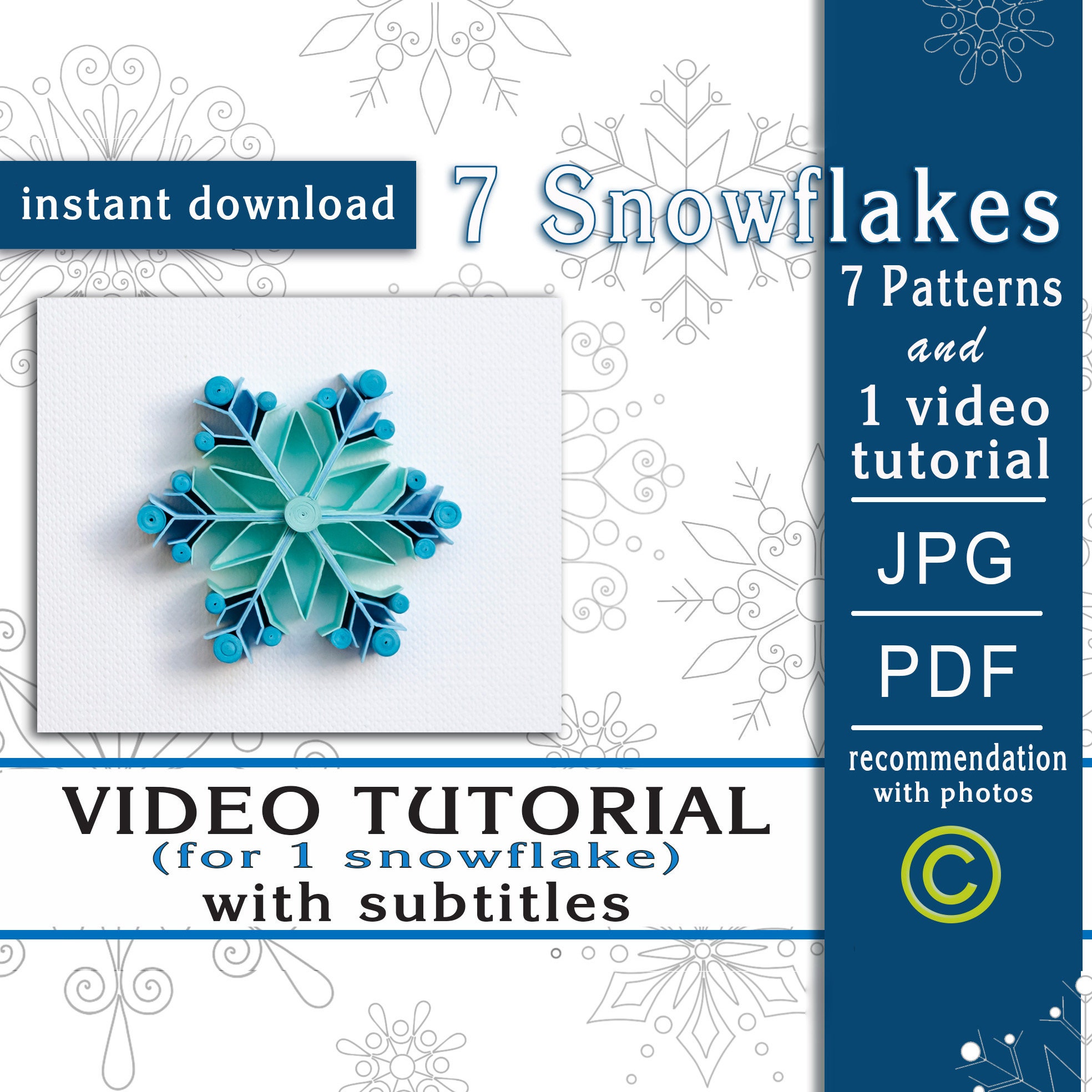 Snowflake Videotutorial Snowflakes, Video Tutorial With Subtitles / Quilling Paper Art / Step ...