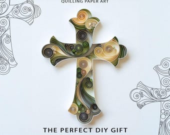 Quilling Paper Art Cross (E9) Template (PDF/JPG) Instant Download