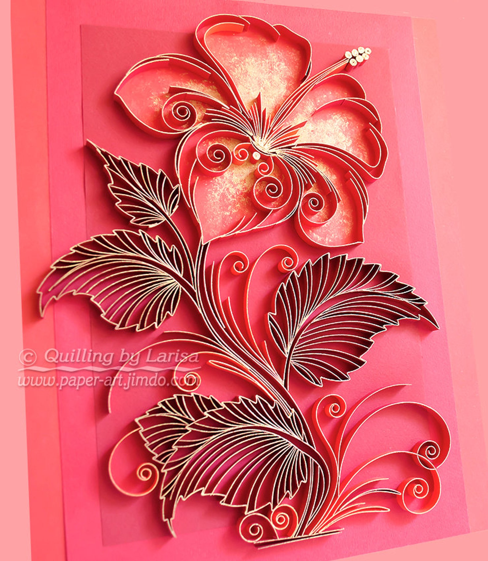 Original Paper Quilling Wall Art The Scarlet Flower. Etsy