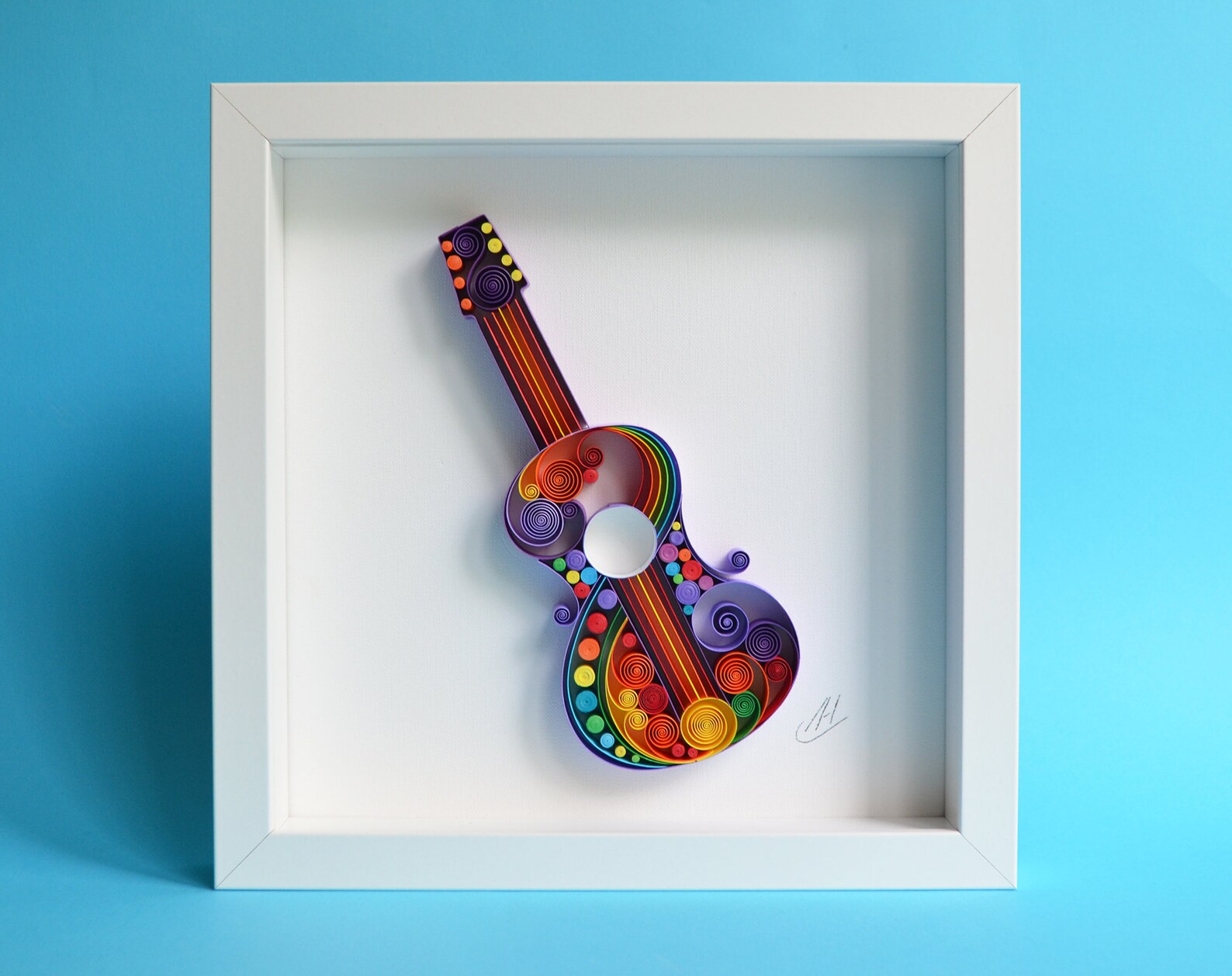 Guitar Quilling Wall Art Guitar Framed Art Birthday Gift Etsy