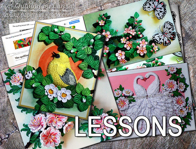 Three Quilling Lessons Demo PDF Art Tutorial Digital Book Etsy