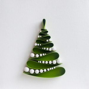 Christmas tree / Quilling art / Paper craft / Gift / Home decor Green 5 1/2"x5 1/2"