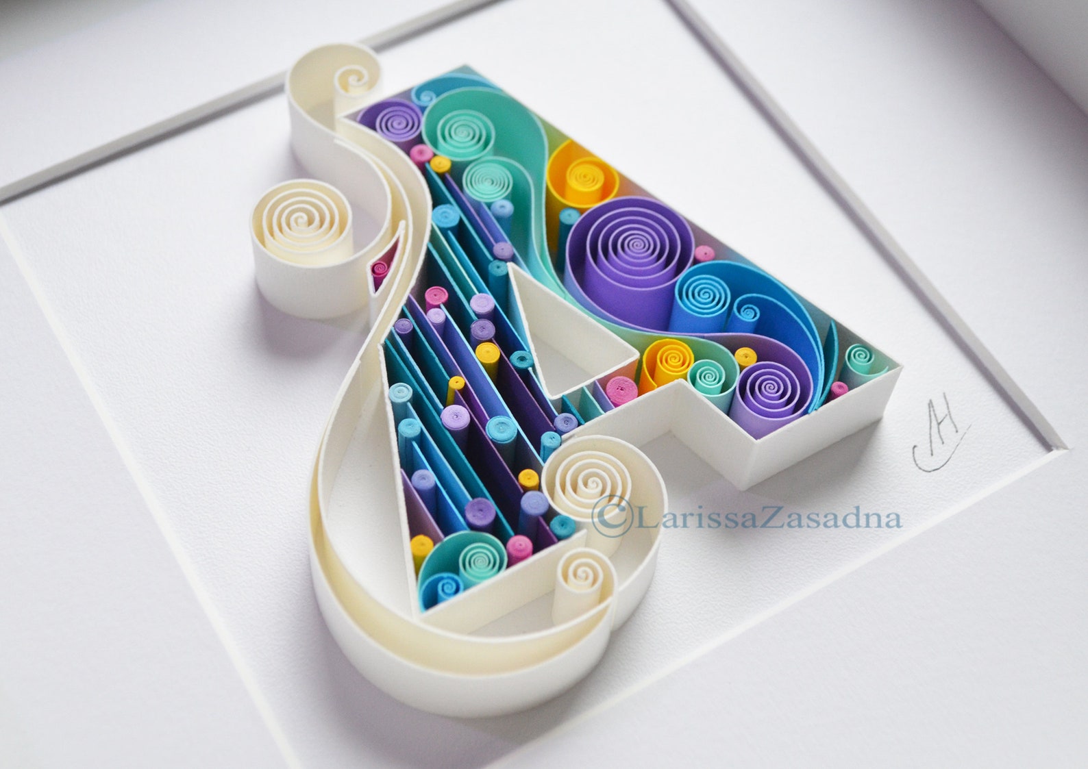 A Quilling Wall Paper Art Custom Paper Art Letter A Etsy