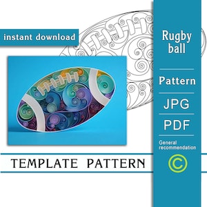 Rugby ball / Quilling paper art/ ONLY Template / ONLY Pattern / General recommendations with a video with subtitles/ Instant download/(0/67)