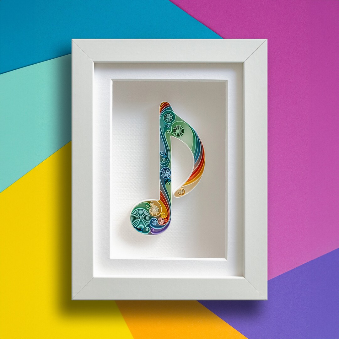 Music Note Quilling Wall Art Framed 3D Paper Filigree Musical Decor ...
