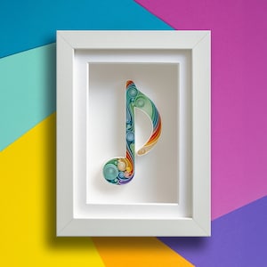 Nota / Arte de quilling / Arte de papel 3D / Decoración de pared / Enmarcado