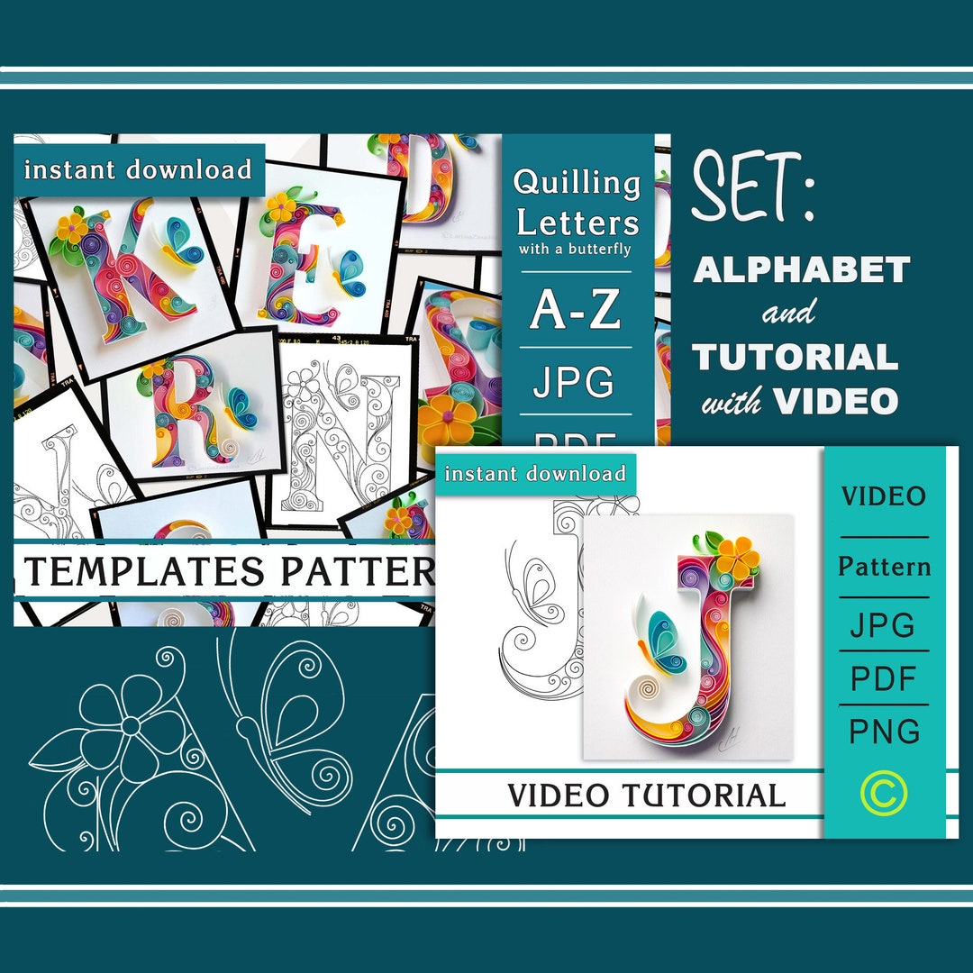 Paper Letter Tutorial SET Alphabet and Tutorial With Video for 2 Letter J and C / 26 Letters ...