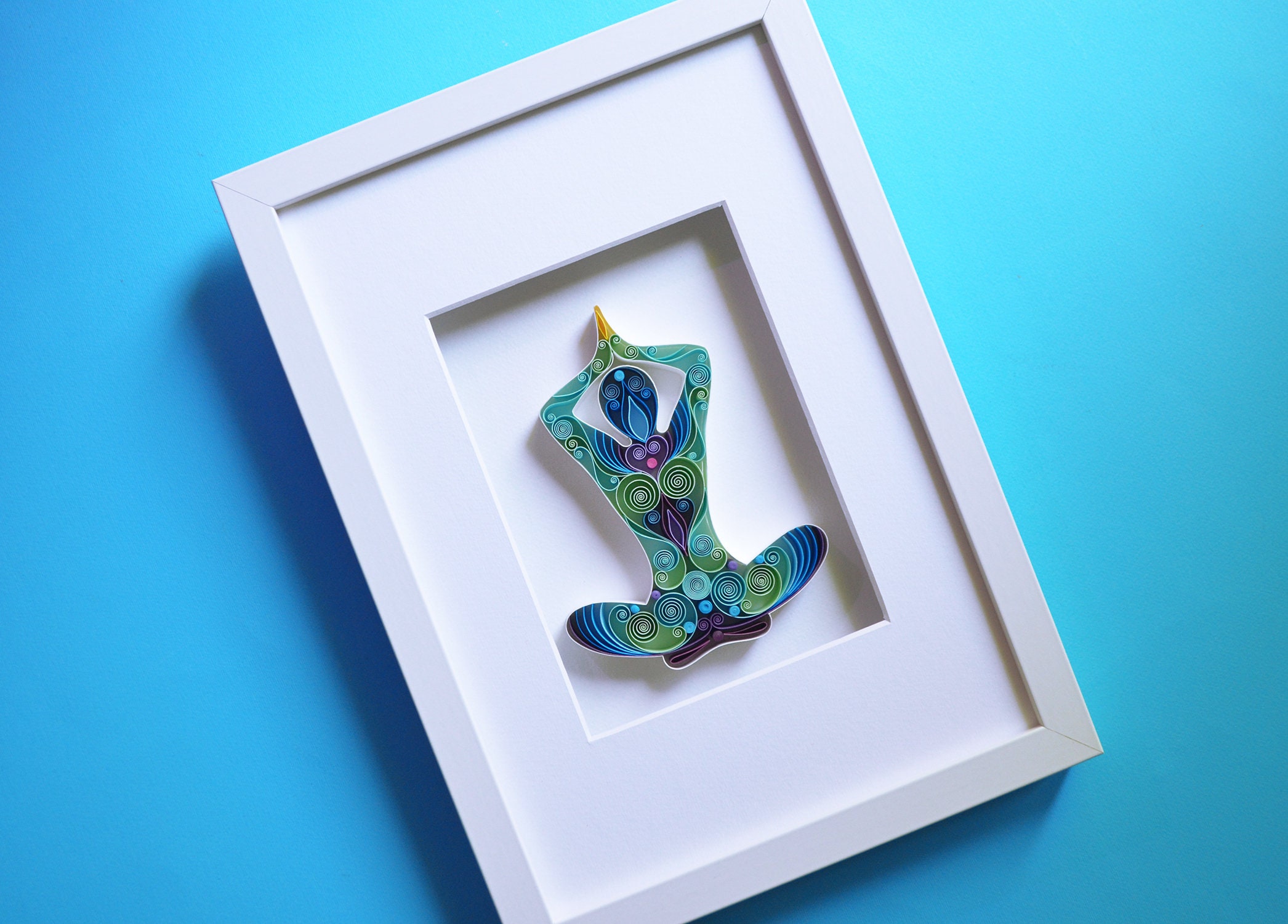 Yoga paper art Yoga pose Lotus art Quilling Yoga Etsy