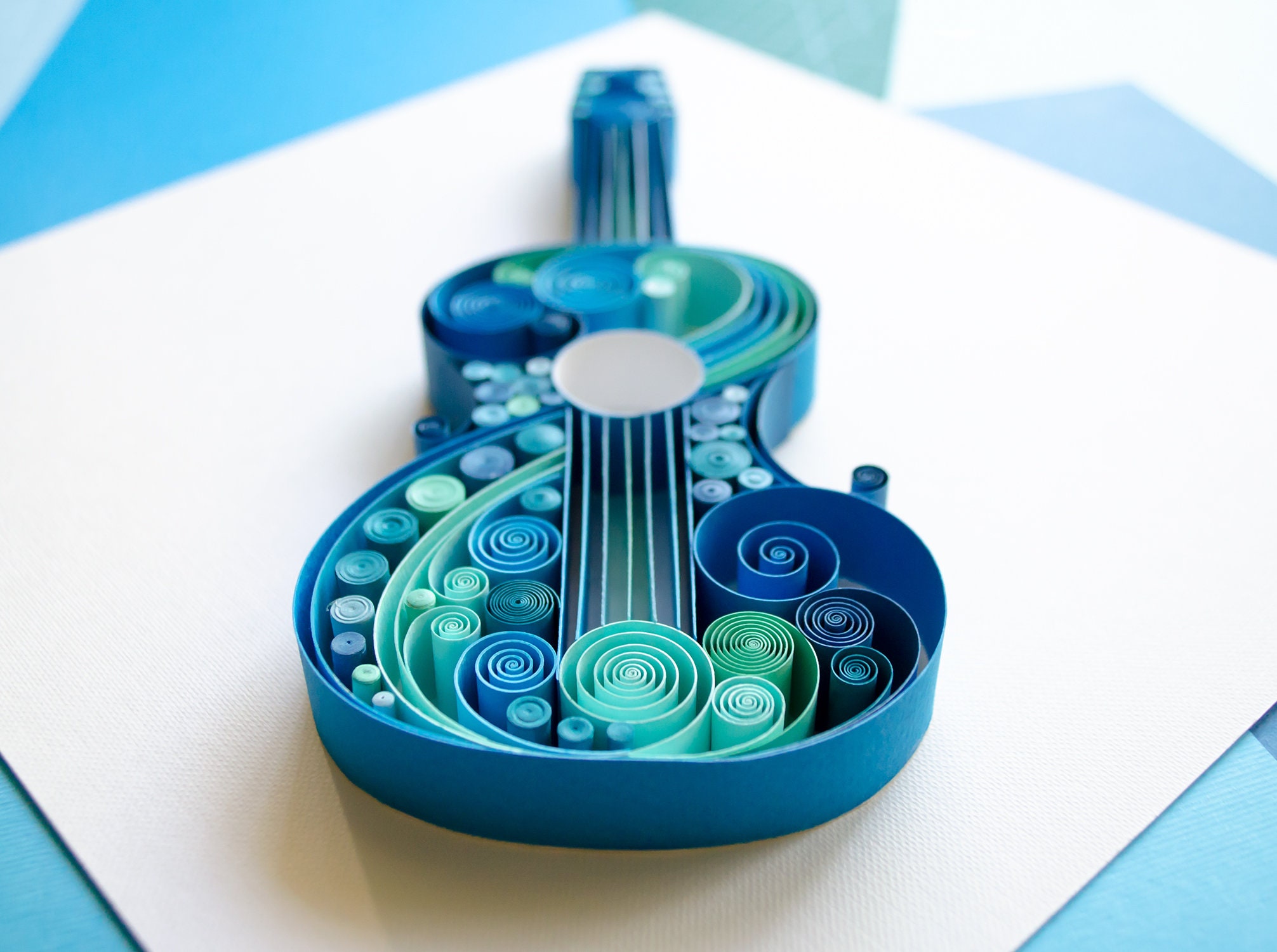Guitare quilling wall art Guitare art encadré cadeau Etsy