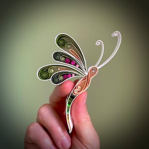 Framed Dragonfly: 3D Quilling Paper Art image 3