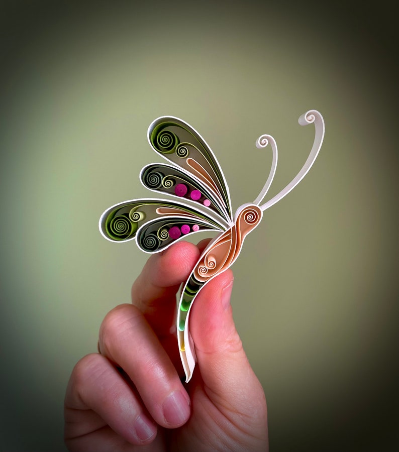 Framed Dragonfly: 3D Quilling Paper Art image 3