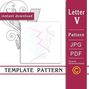 V / Arte en papel quilling / SOLO Plantilla / SOLO Patrón / Recomendaciones generales con video con subtítulos / Descarga instantánea / (9/02)