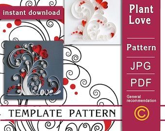 Tree of love / Quilling paper art / Template / Pattern / Instant download / (0/4)