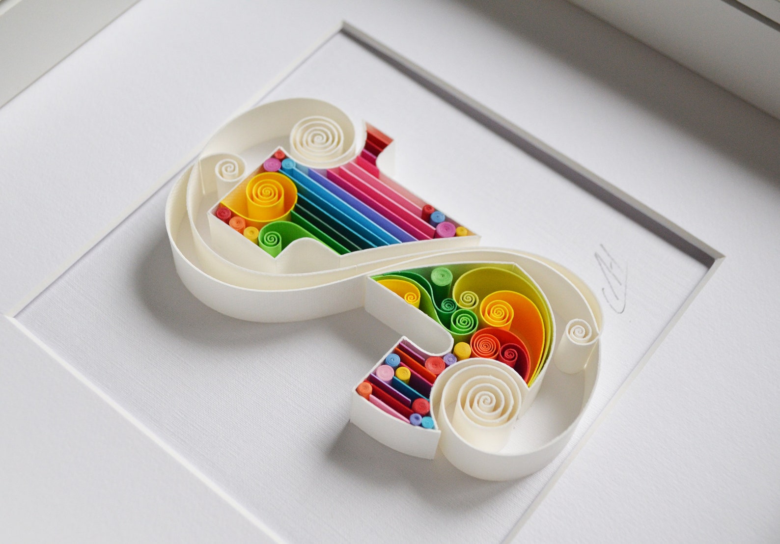 Letter J Quilling Wall Paper Art Custom Framed Monogram | Etsy