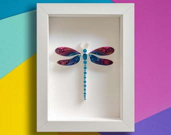 Dragonfly - Quilling wall  3D paper art