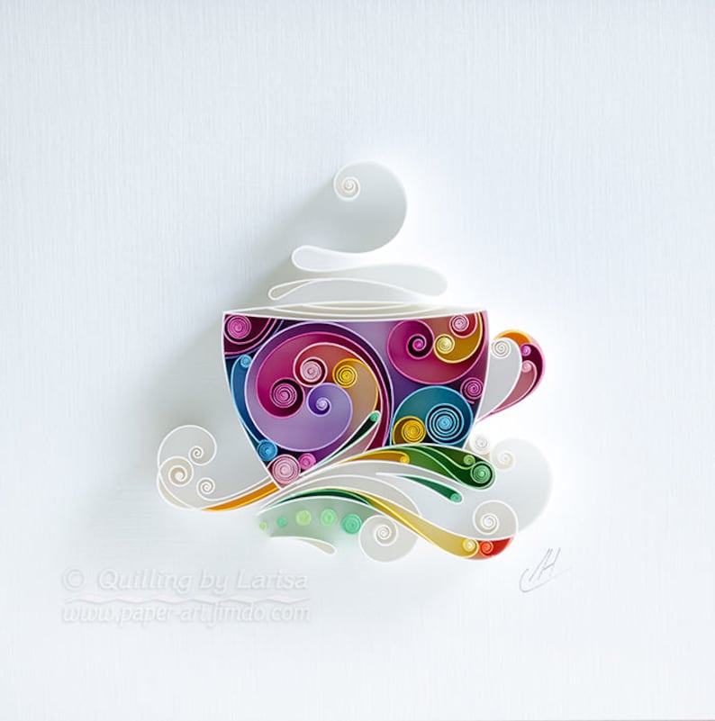 Quilling Paper Wall Art Coffee Cup Mug Paper art Home Etsy