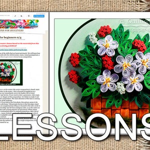 5 Quilling Lessons for Beginners – Flowers, Berry Basket, Butterfly Tutorial (PDF)