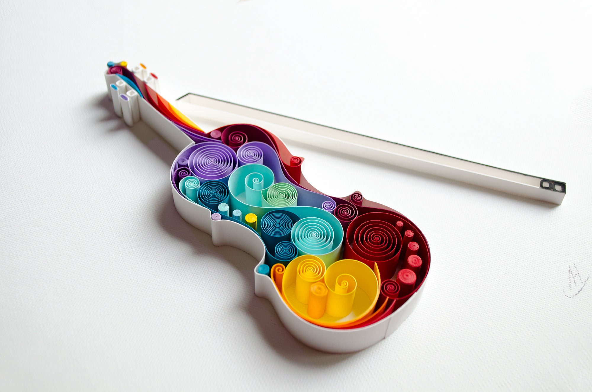 Violin Quilling Paper Art Framed Birthday Gift Musician Etsy