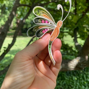 Framed Dragonfly: 3D Quilling Paper Art image 2