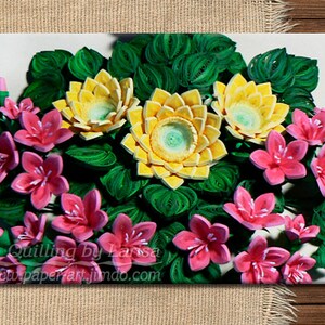 Two Quilling Lessons Demo PDF Art Tutorial Digital Book Sunflower Flowers Leaves Yellow flowers Pink bells Tutorial in handmade. image 3