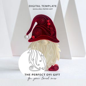 Quilling Gnome Template: Winter Paper Craft Pattern (JPG & PDF Digital Download) 6/12