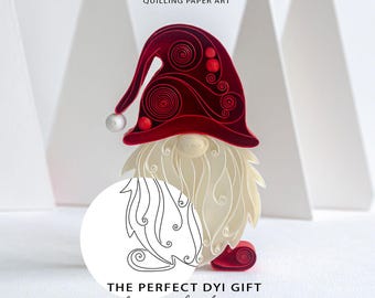 Quilling Zwerg Vorlage: Winter Papier Handwerk Muster (JPG & PDF Digital Download)