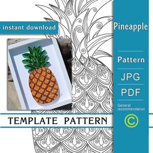 Pineapple / Quilling paper art / ONLY Pattern / ONLY Template / Instant download / (0/26)