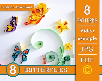 Quilled butterfly, Templates, Patterns, instant download / (0/64)
