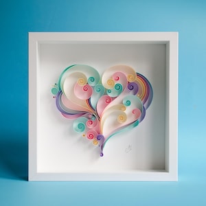 Heart /  1st anniversary / Quilling paper art / Wedding Gift / Decor