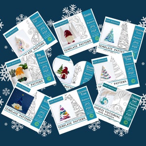 Set 9 Weihnachtsvorlagen / Quilling Papierkunst / NUR 9 Vorlagen / NUR 9 Muster / Allgemeine Empfehlungen mit einem Video mit Unterschrift