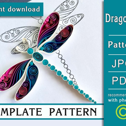 Dragonfly/ Quilling Art/ Paper Craft/ Template/ Pattern Etsy Canada