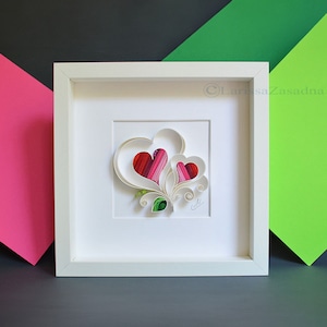 Happy 1st anniversary - Quilling wall paper art / Wedding gift / Anniversary / Love day /Gift