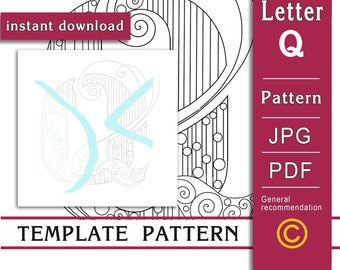 Q / Quilling paper art / ONLY Template / ONLY Pattern / General recommendations with a video with subtitles / Instant download