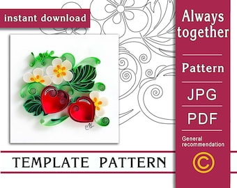 Strawberries / Quilling paper art / ONLY Pattern / ONLY Template / Instant download