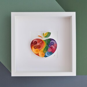 Quilling Paper Wall Art - Apple, Quilling art, Birthday gift, Gift, Wall decor, Decoration, Unique art